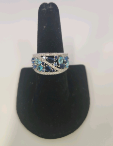 Sapphire And Aquamarine. 925 Ring