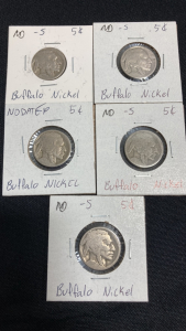 (5) No Date Buffalo Nickels