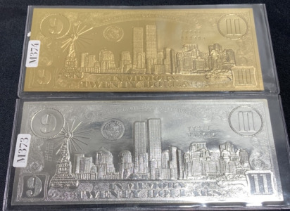 (2) 9/11 Rememberance Certificates: (1) Silver, (1) Gold