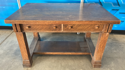 Vintage Wood Table w/ (2) Drawers