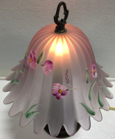 Exquisite Rare Student/Desk Lamp Hand Blown & Painted by Artist by Fenton Glass Company - 2