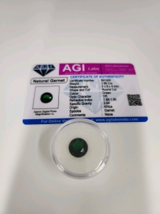 Certified Natural Green Garnet Gemstone Round Cut Faceted