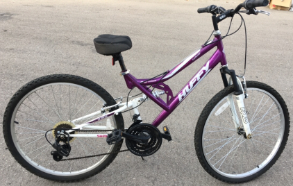 26” Huffy Trail Runner 18 Speed Bicycle (Purple/White)