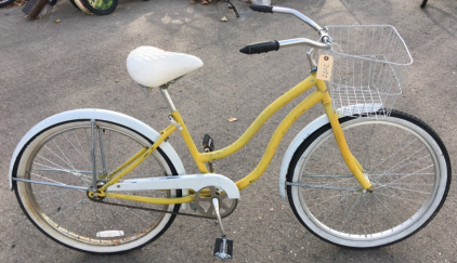 26” Beach Cruzer Bicycle With Basket (Yellow)