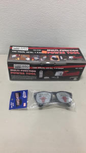 (1) New Chicago Electric Power Tools Multi Function Power Tool (1) New Fangear Chicago Bulls Fan Sunglasses