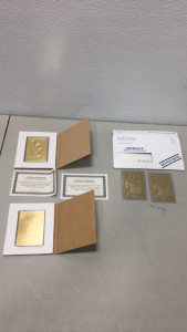 (1) Promint Mark McGwire 22karat Gold Foil Card With Coa (1) Promint Sammy Sosa 22Karat Gold Foil Card With Coa (2) Danbury Mint Babe Ruth Gold Foil Baseball Cards