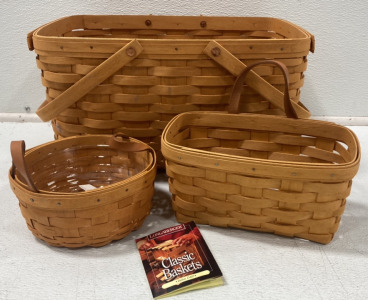 (3) Longaberger Handwoven Baskets