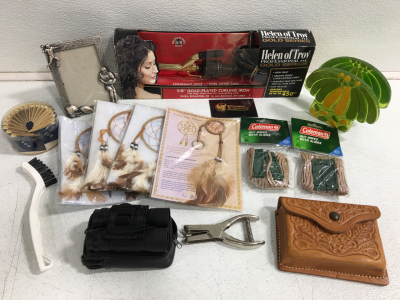 (1) Helen of Troy Professional Curling Iron (3) Dream Catchers (1) Dream Catcher Keychain (1) Vanguard DF-1025 Binoculars & More!