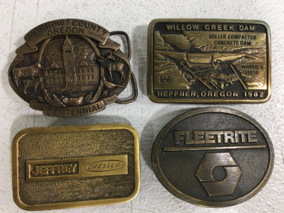 (4) Vintage Brass Belt Buckle