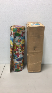 (1) Vintage 1990 Large Teddy Bear Christmas Paper Roll In Original Packaging