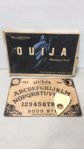 Vintage 1960’s Parker Brothers William Fuld Wood Ouija Mystifying Oracle Talking Board Game In Original Packaging