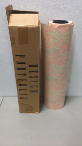 (1) Vintage 1990 Design Portfolio Large Pink Wrapping Paper Roll In Original Packaging