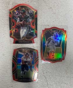 (3) 2020 Die Cut Select Prizm NFL Cards Such As James Morgan, David Montgomery And K’Lavon Chaisson