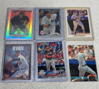 (6) 1990 - 2018 MLB Cards Such As Nolan Ryan, Derek Jeter, Aaron Judge, Dale Murphy And More