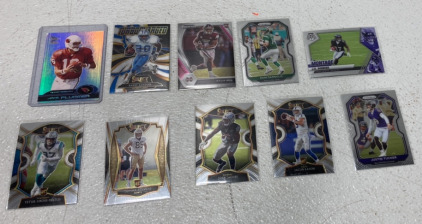 (10) 2000 - 2021 NFL Cards Including Prizms Such As Yetur Gross-Matos, Jake Plummer, Justin Tucker And Other Cards Such As Tommy Stevens, Sam Darnold, Kylie Hill And More