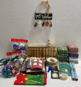 Assorted Christmas Gift Bags, Napkins, Gift Stickers, Gift Bows, Crackers and more