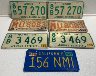 (7) 1970s Vehicle Plates