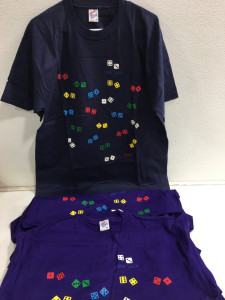 (3) Jerzees XL “Lady Luck” T-Shirts (2) Purple (1) Blue