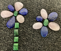 ROSE QUARTZ, LAPIS LAZULI AND EMERALD CABOCHONS