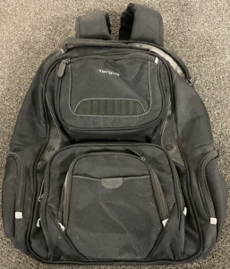 BLACK TARGUS BACKPACK WITH HEADPHONE JACK