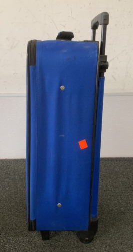 (1) SMALL BLUE ESSENTIALS LUGGAGE ON WHEELS