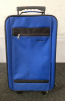 (1) SMALL BLUE ESSENTIALS LUGGAGE ON WHEELS - 4