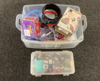 (1) BOX FILLED WITH CRAFTING SUPPLIES INCLUDING BEADS, PINS, WAXED COTTON CORDS, AND MORE - 3