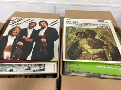 2 BOXES OF LP RECORDS OF CLASSICAL AND ORCHESTRA MUSIC