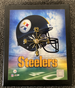 9-3/4” X 11-3/4” NFL STEELERS WALL CLOCK