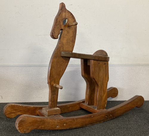 VINTAGE WOODEN ROCKING HORSE