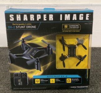 (1) SHARPER IMAGE RECHARGEABLE 2.4GHZ DX-2 STUNT DRONE (UNABLE TO TEST)