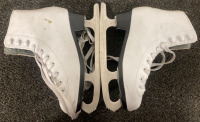 TWO PAIRS OF WHITE ICE SKATES, SIZE FOUR GIRLS AND SIZE FIVE GIRLS - 4