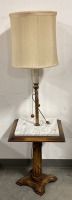 54” STANDING TABLE FLOOR LAMP WITH MARBLE FLAT TOP