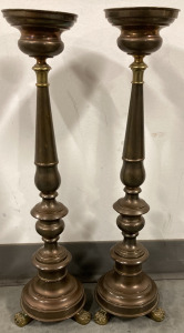 LION FOOTED 22” TALL CANDLE STICKS