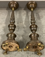 LION FOOTED 22” TALL CANDLE STICKS - 4