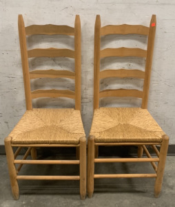 (2) WOODEN DINING ROOM TABLE CHAIRS