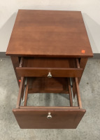 (1) WOODEN OFFICE CABINET WITH FILING DRAWER - 2