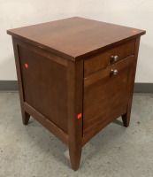 (1) WOODEN OFFICE CABINET WITH FILING DRAWER - 3