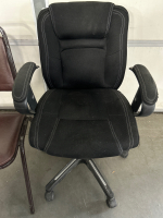 ROLLING DESK CHAIR AND 2 METAL FRAMED PADDED CHAIRS - 2