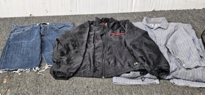 L SNAP-ON JACKET, 54-LN COVERALLS, 32-34(?) CUTOFF SHORTS