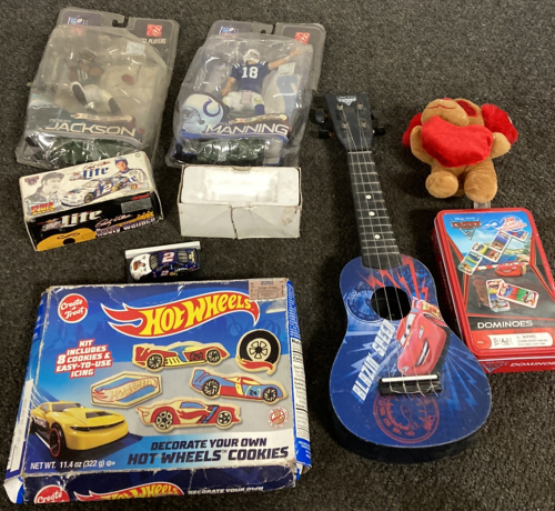 FOOTBALL FIGURES, UKULELE, AND MORE