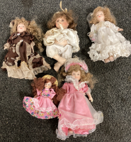 PORCELAIN DOLLS, HORSE FIGURES, DECOR PLATES, AND GOURDS - 5