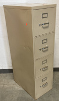 BEIGE METAL FOUR DRAWER FILING CABINET - 3