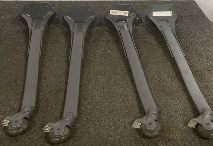 SET OF 4 METAL TABLE LEGS WITH WHEELS - 29&rdquo; LONG