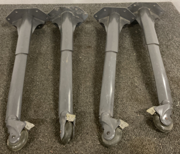 SET OF 4 METAL TABLE LEGS WITH WHEELS - 29&rdquo; LONG