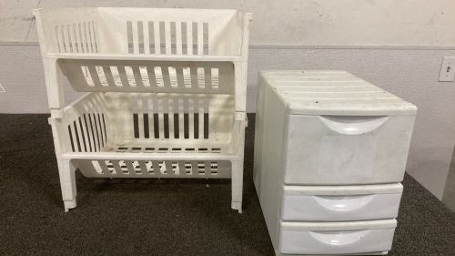 BASKET ORGANIZER AND SMALL CUBBY ORGANIZER