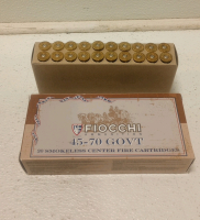 (20) Fiocchi 45-70 405GR Government Smokeless Center-fire Ammunition Cartridges