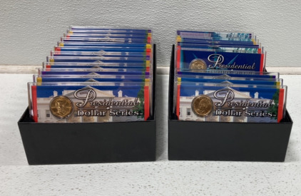 (1) 24-Coin Presidential Dollar Series Coin Sets, (1) 18-Coin Presidential Dollar Series Coin Sets