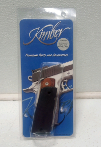 New Kimber 1911 Grip Tactical Logo Black & Silver Mag Well Ambi Pistol Grips