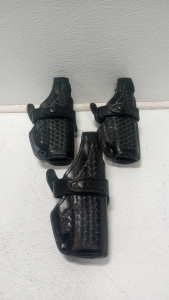 (3) Leather Safariland Glock Pistol Holsters